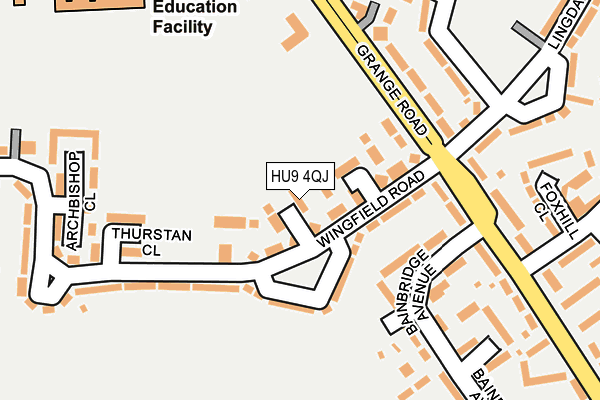 HU9 4QJ map - OS OpenMap – Local (Ordnance Survey)