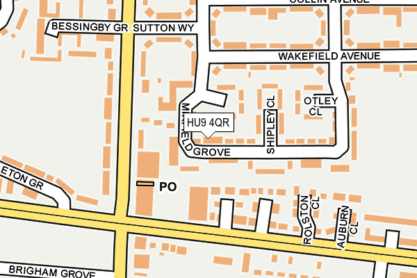 HU9 4QR map - OS OpenMap – Local (Ordnance Survey)