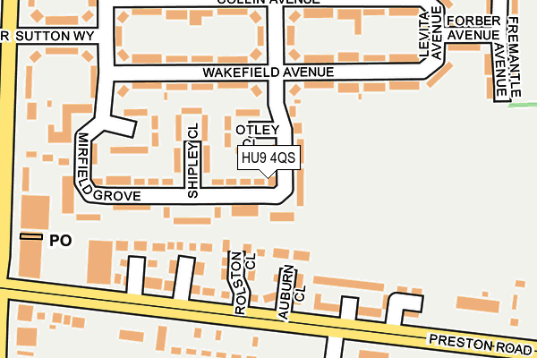 HU9 4QS map - OS OpenMap – Local (Ordnance Survey)