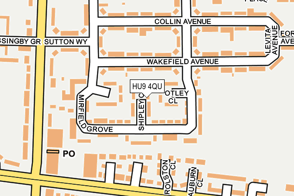 HU9 4QU map - OS OpenMap – Local (Ordnance Survey)