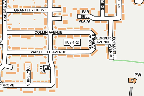 HU9 4RD map - OS OpenMap – Local (Ordnance Survey)