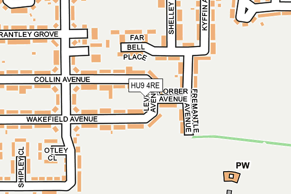 HU9 4RE map - OS OpenMap – Local (Ordnance Survey)