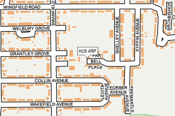 HU9 4RP map - OS OpenMap – Local (Ordnance Survey)