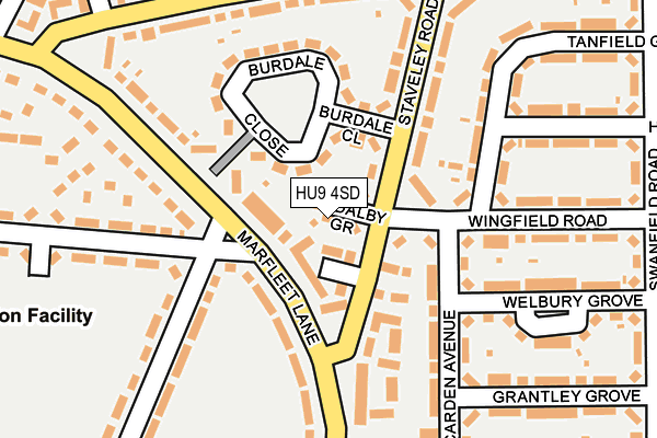 HU9 4SD map - OS OpenMap – Local (Ordnance Survey)