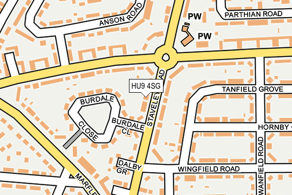 HU9 4SG map - OS OpenMap – Local (Ordnance Survey)