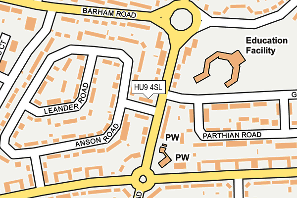 HU9 4SL map - OS OpenMap – Local (Ordnance Survey)