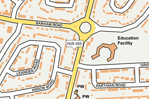 HU9 4SS map - OS OpenMap – Local (Ordnance Survey)