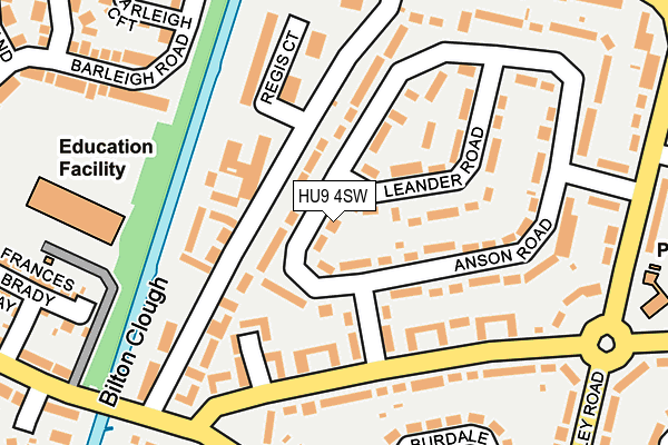 HU9 4SW map - OS OpenMap – Local (Ordnance Survey)