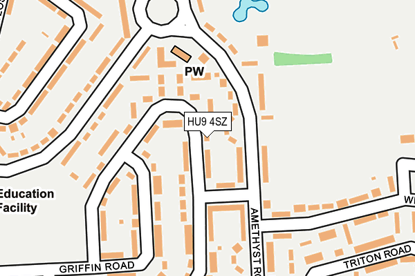 HU9 4SZ map - OS OpenMap – Local (Ordnance Survey)