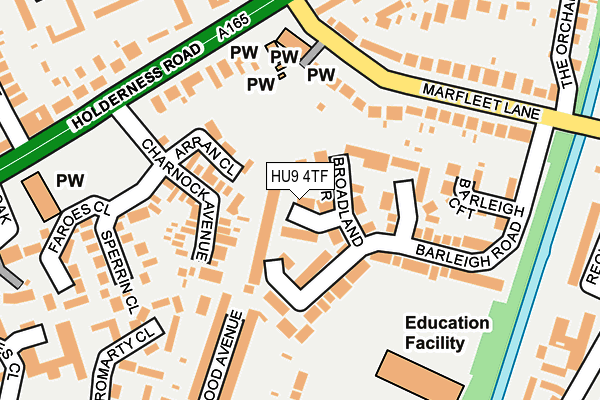 HU9 4TF map - OS OpenMap – Local (Ordnance Survey)