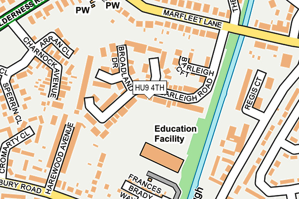 HU9 4TH map - OS OpenMap – Local (Ordnance Survey)