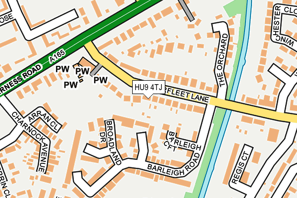 HU9 4TJ map - OS OpenMap – Local (Ordnance Survey)