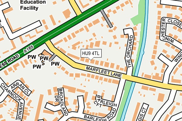 HU9 4TL map - OS OpenMap – Local (Ordnance Survey)