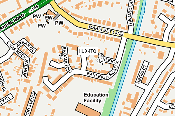 HU9 4TQ map - OS OpenMap – Local (Ordnance Survey)