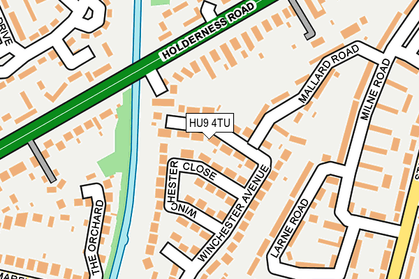 HU9 4TU map - OS OpenMap – Local (Ordnance Survey)