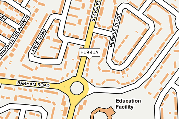 HU9 4UA map - OS OpenMap – Local (Ordnance Survey)