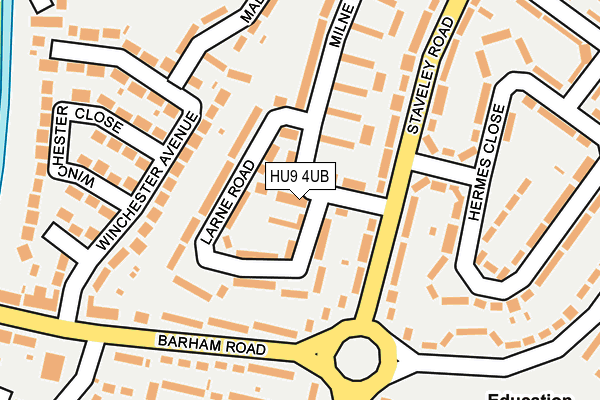 HU9 4UB map - OS OpenMap – Local (Ordnance Survey)