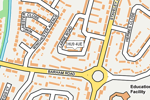 HU9 4UE map - OS OpenMap – Local (Ordnance Survey)