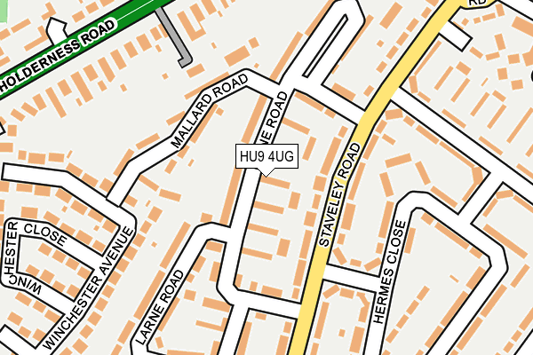 HU9 4UG map - OS OpenMap – Local (Ordnance Survey)