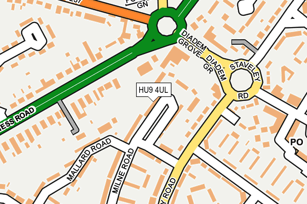 HU9 4UL map - OS OpenMap – Local (Ordnance Survey)