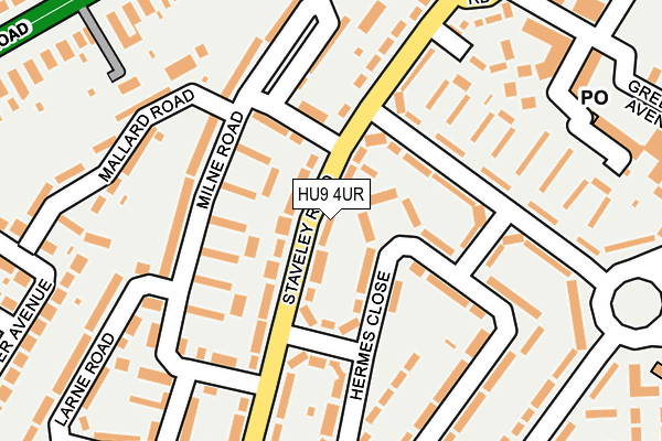 HU9 4UR map - OS OpenMap – Local (Ordnance Survey)