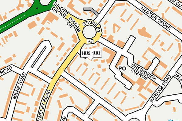 HU9 4UU map - OS OpenMap – Local (Ordnance Survey)
