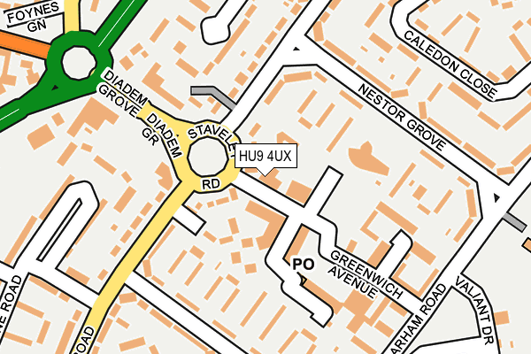 HU9 4UX map - OS OpenMap – Local (Ordnance Survey)