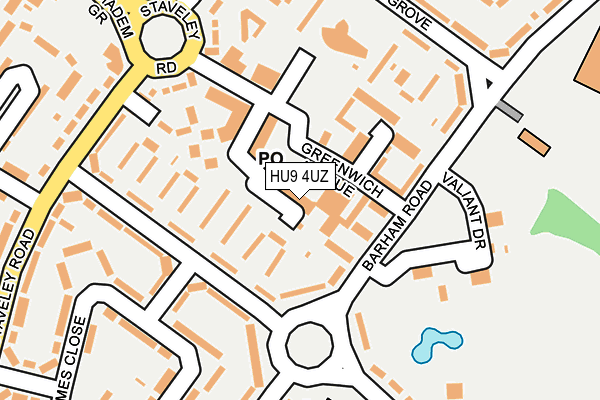 HU9 4UZ map - OS OpenMap – Local (Ordnance Survey)