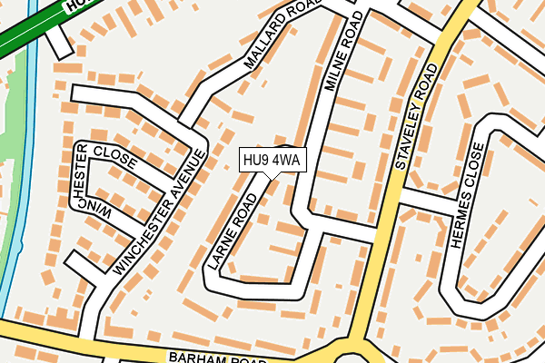 HU9 4WA map - OS OpenMap – Local (Ordnance Survey)