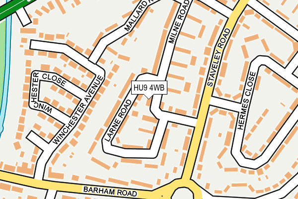 HU9 4WB map - OS OpenMap – Local (Ordnance Survey)