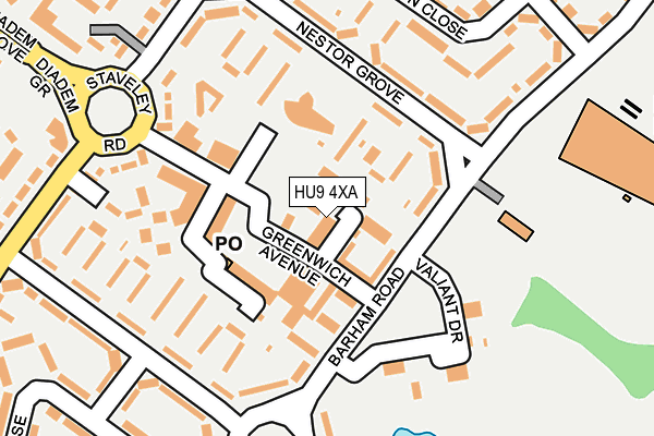 HU9 4XA map - OS OpenMap – Local (Ordnance Survey)