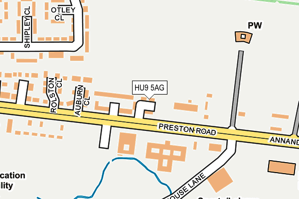 HU9 5AG map - OS OpenMap – Local (Ordnance Survey)