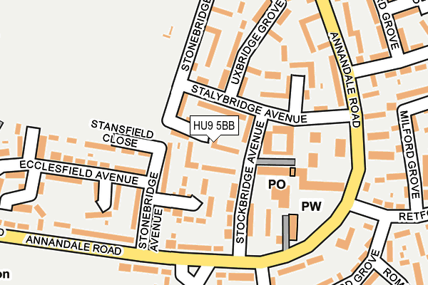 HU9 5BB map - OS OpenMap – Local (Ordnance Survey)