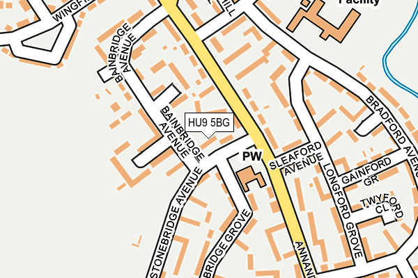 HU9 5BG map - OS OpenMap – Local (Ordnance Survey)