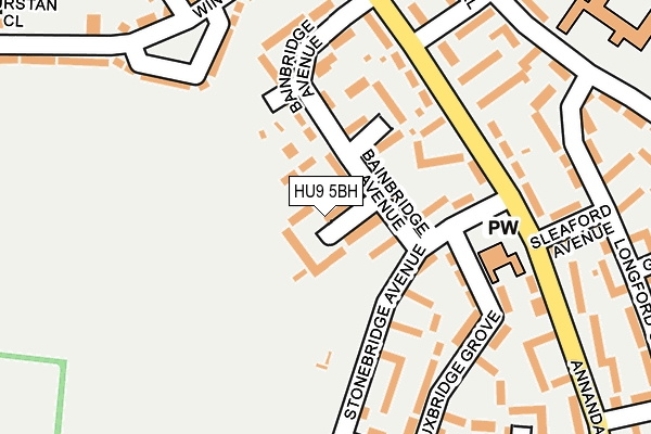 HU9 5BH map - OS OpenMap – Local (Ordnance Survey)