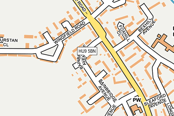 HU9 5BN map - OS OpenMap – Local (Ordnance Survey)