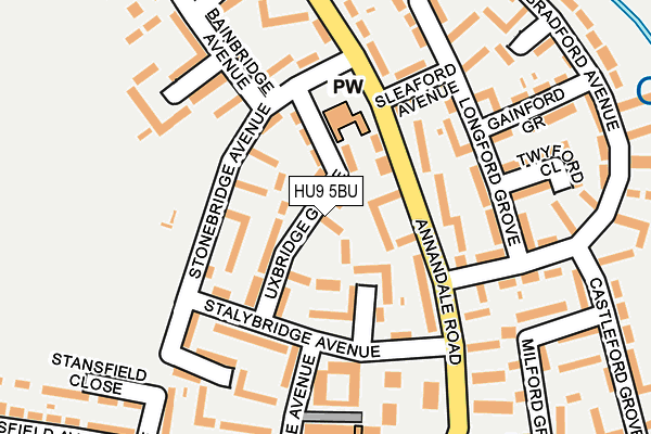 HU9 5BU map - OS OpenMap – Local (Ordnance Survey)