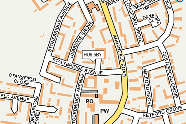 HU9 5BY map - OS OpenMap – Local (Ordnance Survey)