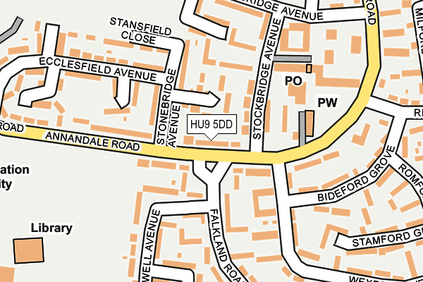 HU9 5DD map - OS OpenMap – Local (Ordnance Survey)