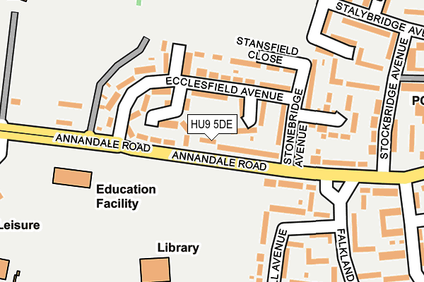 HU9 5DE map - OS OpenMap – Local (Ordnance Survey)