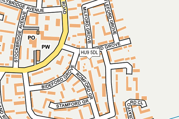 HU9 5DL map - OS OpenMap – Local (Ordnance Survey)