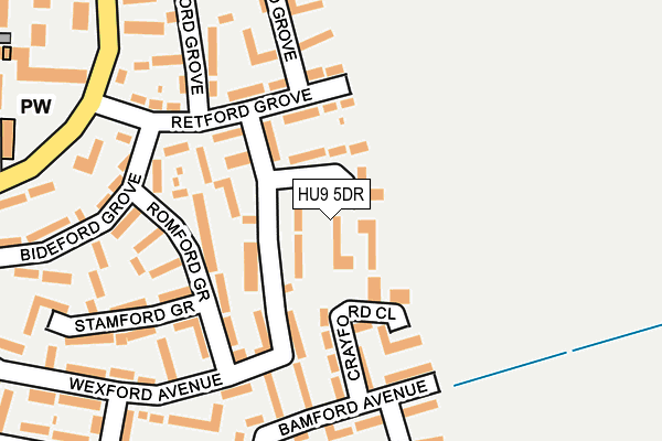 HU9 5DR map - OS OpenMap – Local (Ordnance Survey)