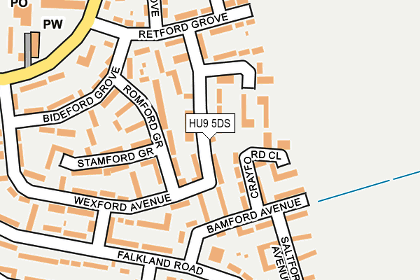 HU9 5DS map - OS OpenMap – Local (Ordnance Survey)