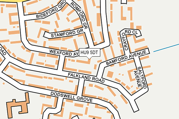 HU9 5DT map - OS OpenMap – Local (Ordnance Survey)