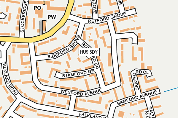 HU9 5DY map - OS OpenMap – Local (Ordnance Survey)