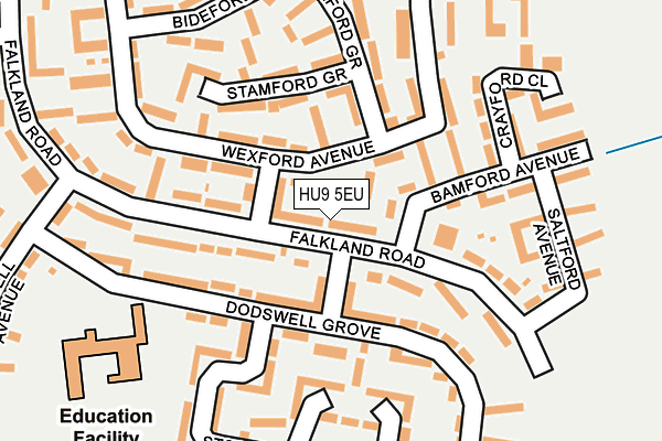 HU9 5EU map - OS OpenMap – Local (Ordnance Survey)