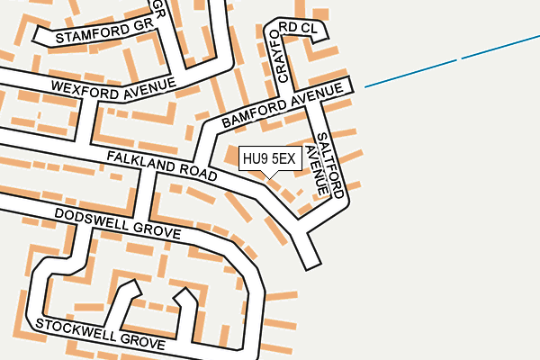 HU9 5EX map - OS OpenMap – Local (Ordnance Survey)