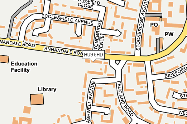 HU9 5HD map - OS OpenMap – Local (Ordnance Survey)