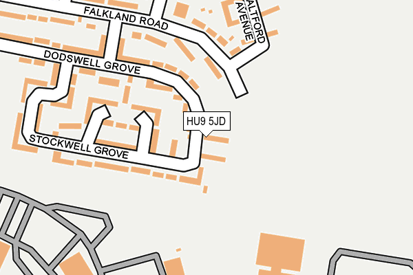 HU9 5JD map - OS OpenMap – Local (Ordnance Survey)