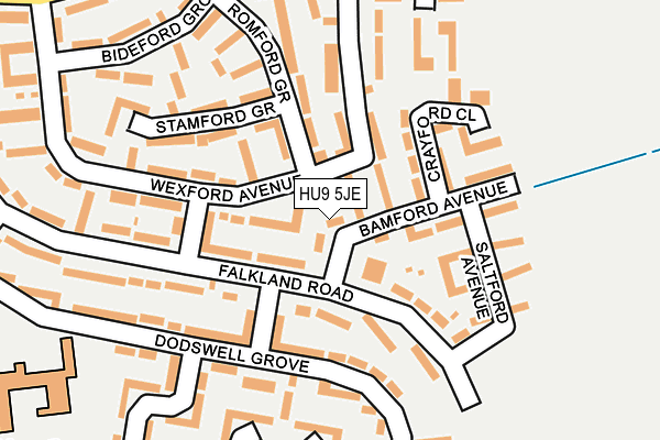 HU9 5JE map - OS OpenMap – Local (Ordnance Survey)